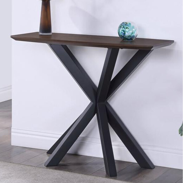 Narva Wooden Rectangular Console Table In Walnut
