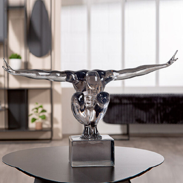 Narvion Acrylic Human Figure Sculpture in Grey