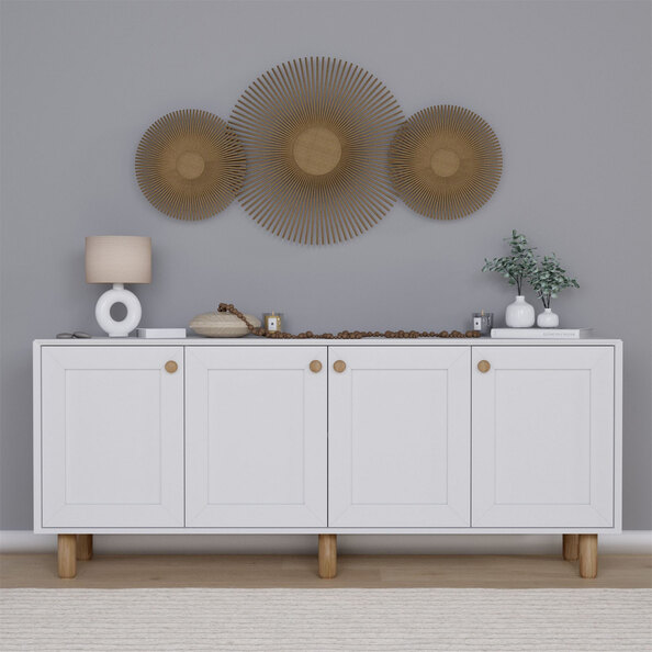 Natura Wooden Console Table in White and Oak