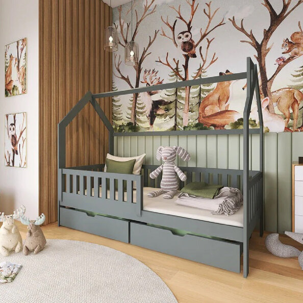 Nepean Wooden Day Bed With Bonnell Mattress In Graphite
