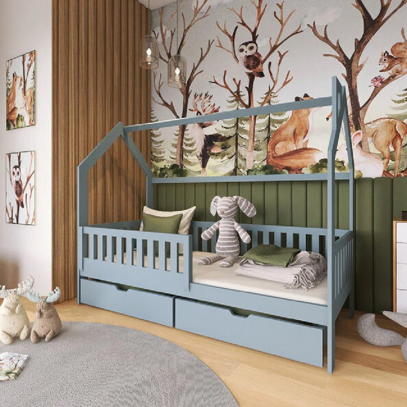 Nepean Wooden Day Bed With Foam Mattress In Grey