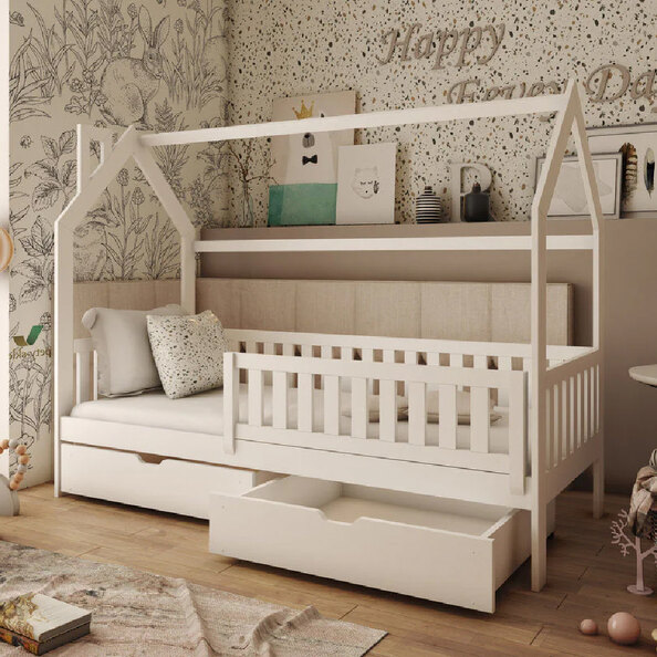 Nepean Wooden Day Bed With Foam Mattress In Matt White