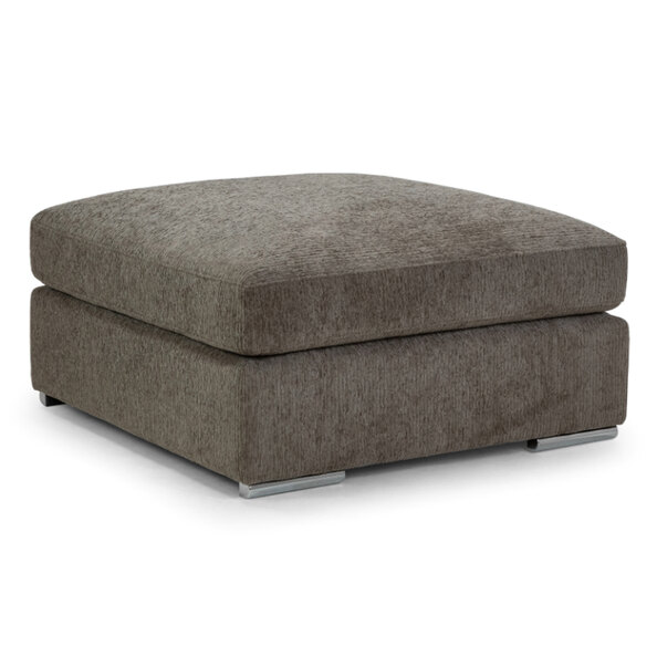 Newnan Fabric Foot Stool In Mocha