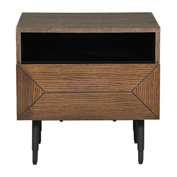 Niles Wooden Bedside Cabinet With 1 Drawer In Smoked Oak