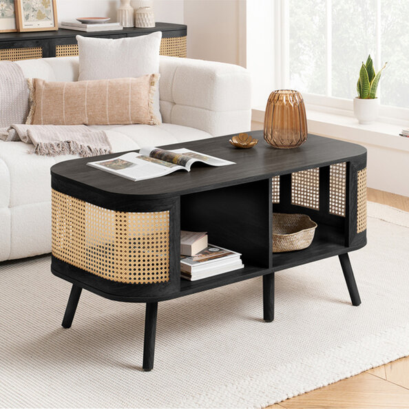 Niven Wooden Coffee Table in Black