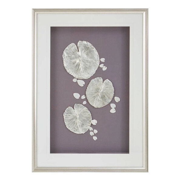 Noxen Silver Leaf Design Wall Art with Wooden Frame