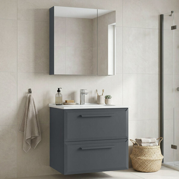 Nuvola Wooden Bathroom Furniture Set in Anthracite