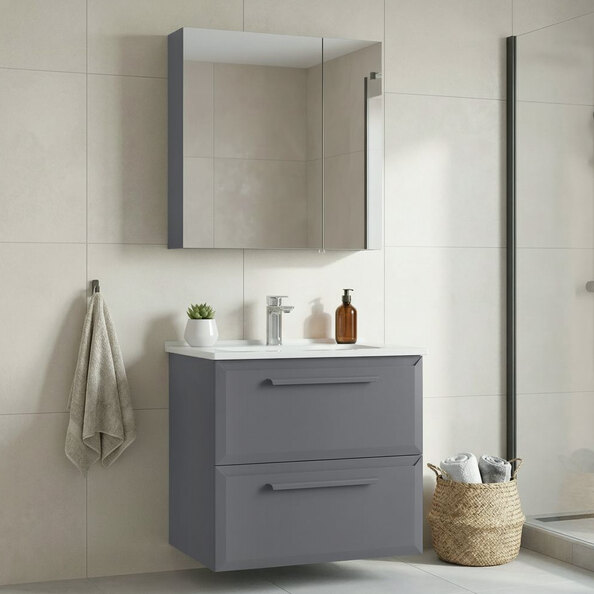 Nuvola Wooden Bathroom Furniture Set in Grey