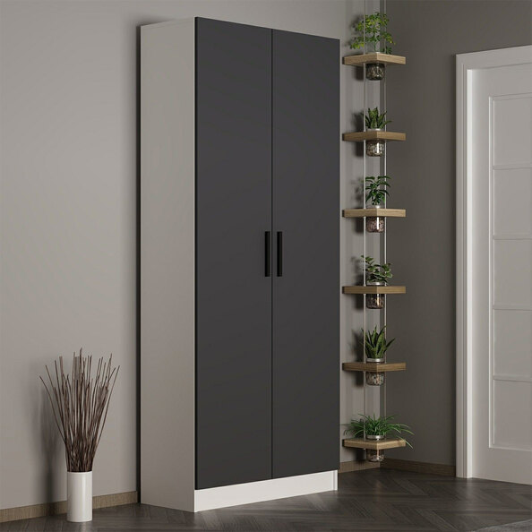 Nylor Wooden Hallway Storage Furniture with 2 Doors in Anthracite