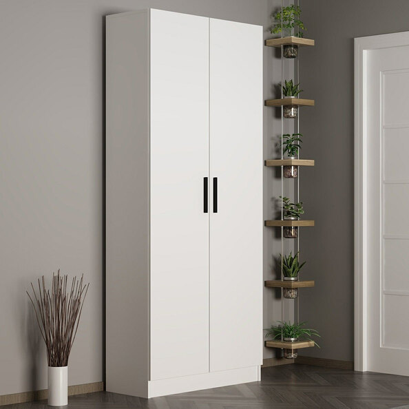 Nylor Wooden Hallway Storage Furniture with 2 Doors in White