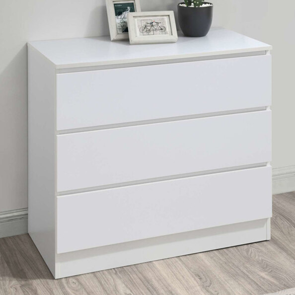 Oakley Wooden Chest Of 3 Drawers In White