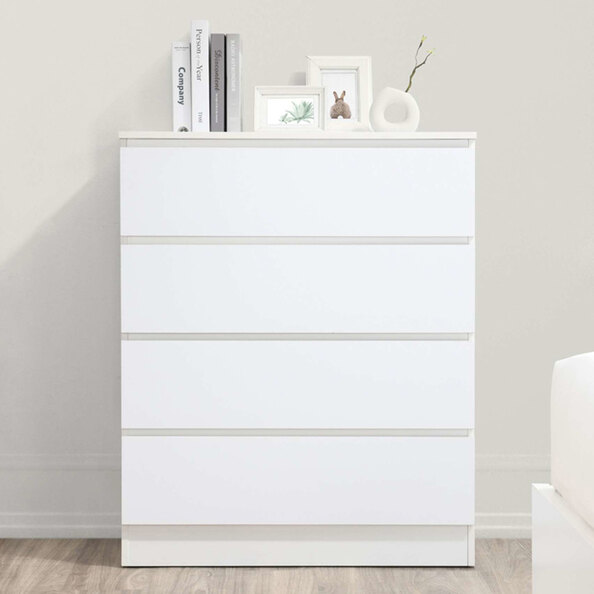 Oakley Wooden Chest Of 4 Drawers in White