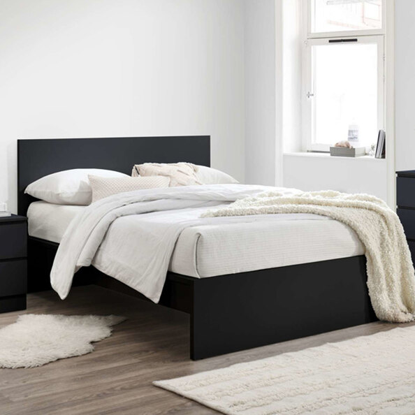 Oakley Wooden King Bed In Black