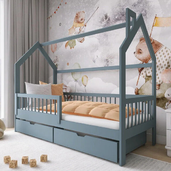 Oaklyn Wooden Day Bed With Foam Mattress In Grey