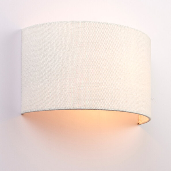 Obi Linen Wall Light In Vintage White