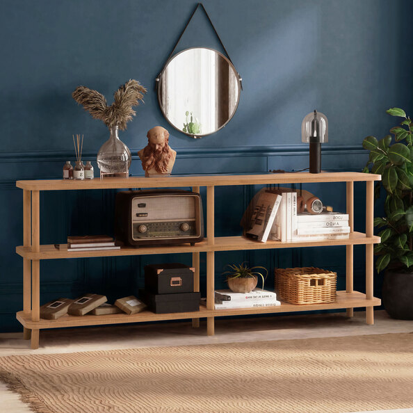 Olivara Large Wooden Display Unit in Atlantic Pine