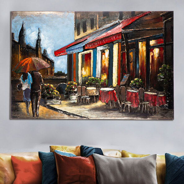 Omvara Metal Cafe House Wall Art in Multicolour