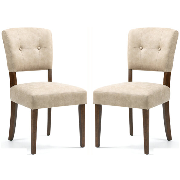 Ontario Beige Bison Fabric Dining Chairs In Pair