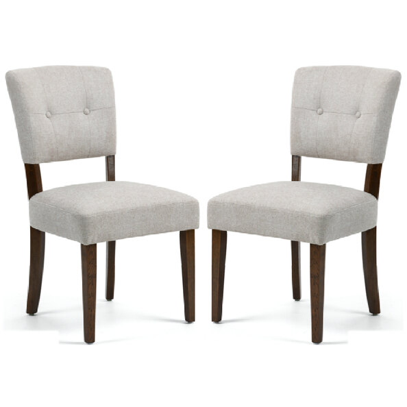 Ontario Beige Fabric Dining Chairs In Pair