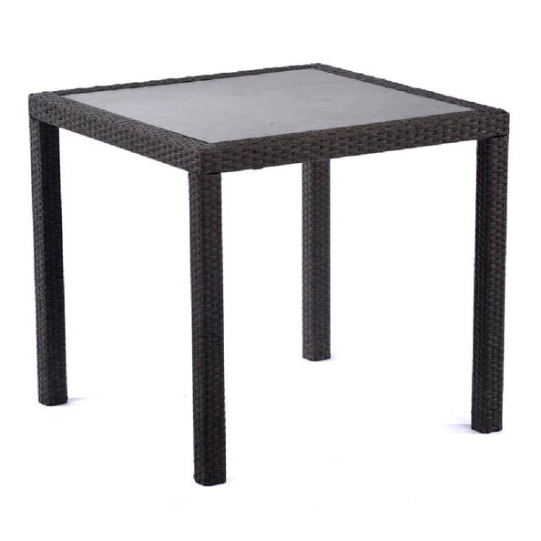 Onyx Rattan Square Dining Table In Ceramic Glass Top