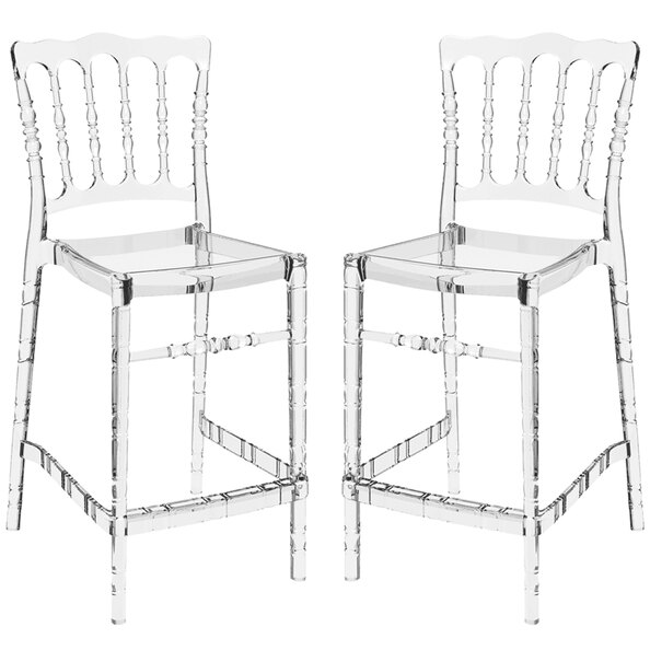 Oregon Clear Transparent Polycarbonate Bistro Chairs In Pair