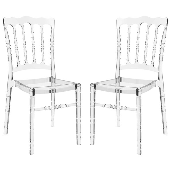 Oregon Clear Transparent Polycarbonate Side Chairs In Pair