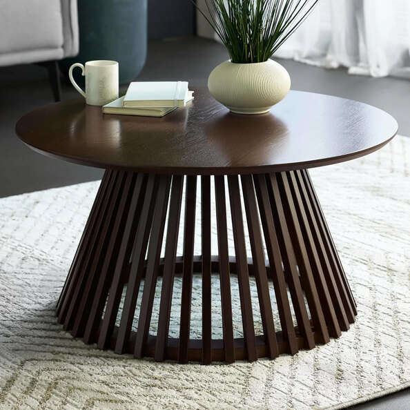 Orono Wooden Round Coffee Table - Dark Brown