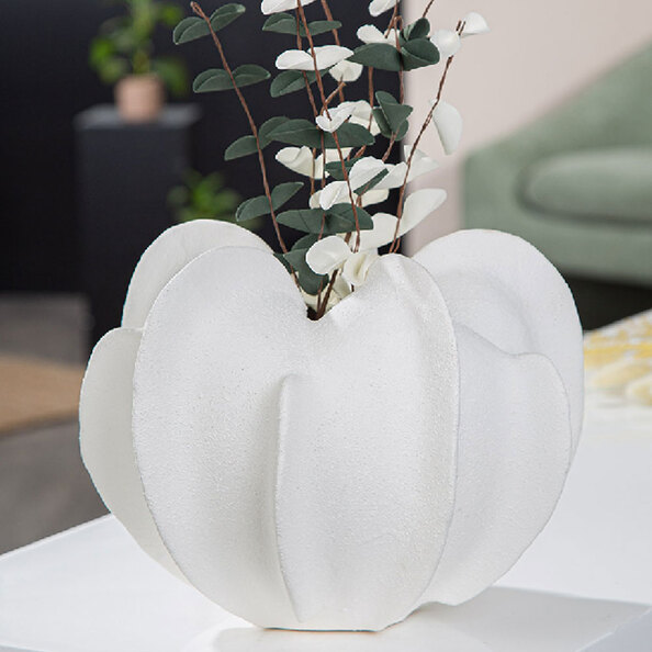 Orvane Large Ceramic Organic Vase in White