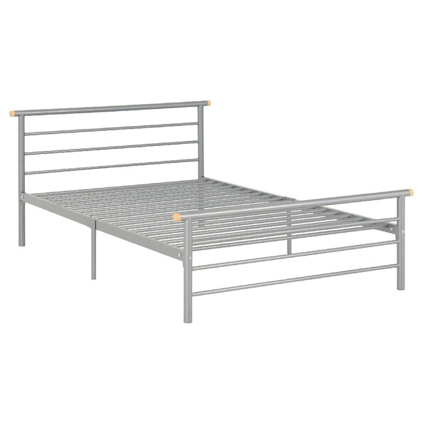 Osaka Metal Small Double Bed In Silver