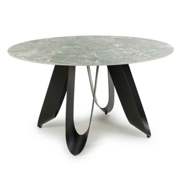 Oshawa Marble Effect Round Dining Table In Green