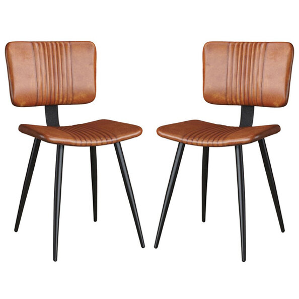 Oundle Bruicato Genuine Leather Dining Chairs In Pair