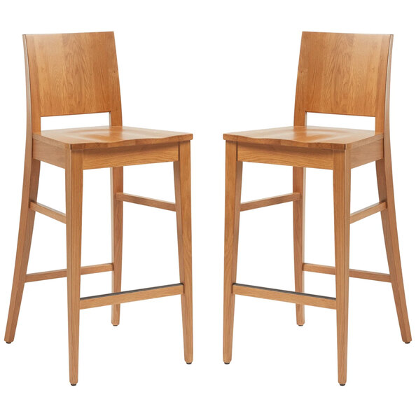 Owensboro Natural Wooden Bar Stools In Pair