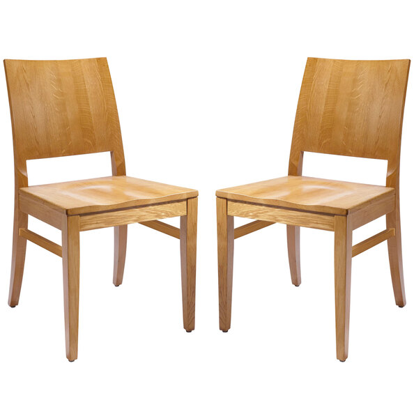 Owensboro Natural Wooden Side Chairs In Pair