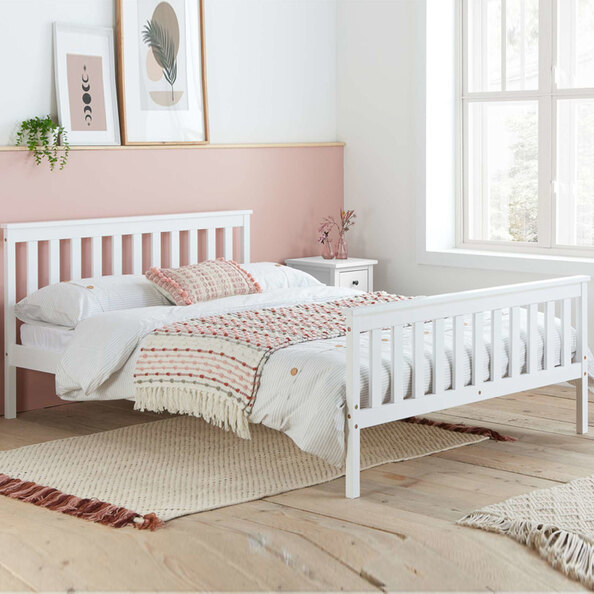 Oxfords Wooden Double Bed In White