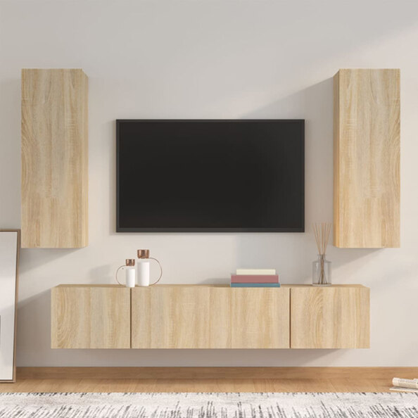 Paidi Wooden Living Room Furniture Set In Sonoma Oak