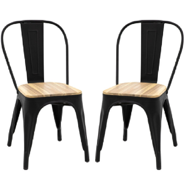 Paralia Outdoor Natural Wooden Dining Chairs In Pair