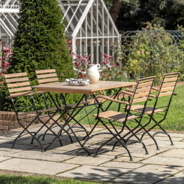Paralia Outdoor Wooden Folding Dining Set In Natural