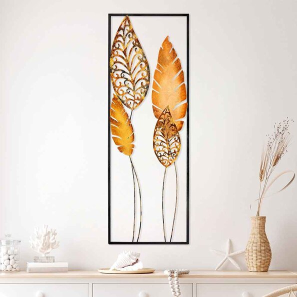 Parklane Metal Argent Leaf Wall Art in Gold and Black