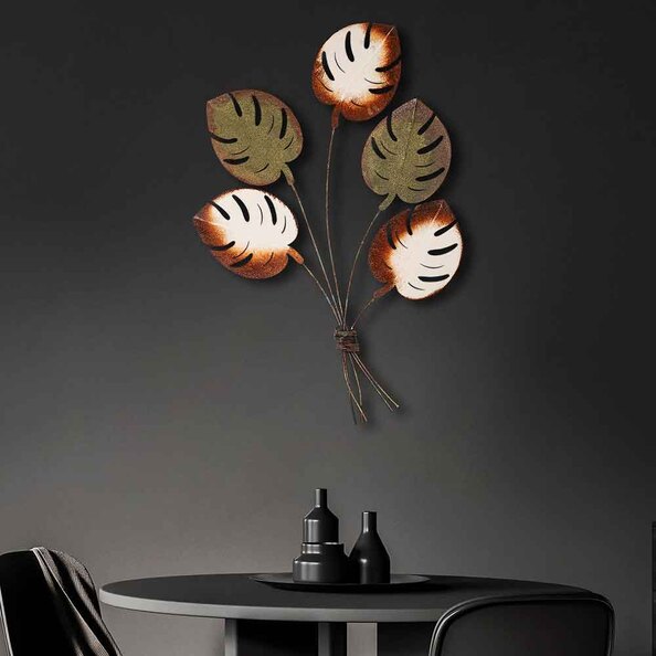 Parklane Metal Palms Bouquet Wall Art in Brown and Bronze