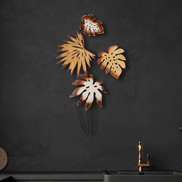 Parklane Metal Tropicana Wall Art in Brown and Gold