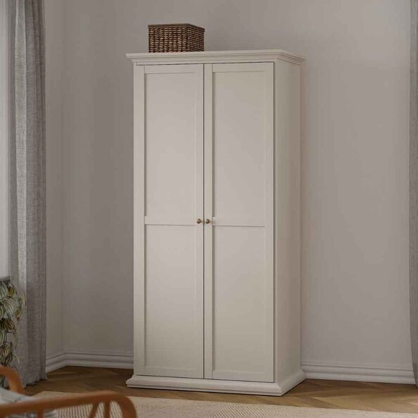 Paroya Wooden Wardrobe with 2 Doors in Cashmere
