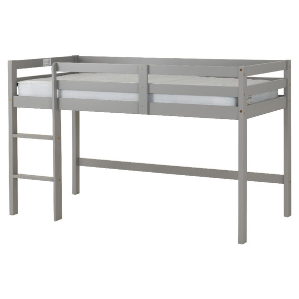 Pavia Wooden Mid Sleeper Children Bed With Ladder In Slate Grey