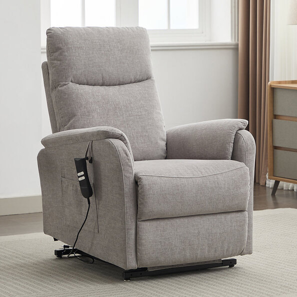 Payson Fabric Electric Recliner Chair In Cloud
