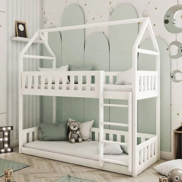 Pecos Wooden Bunk Bed Without Mattress In White