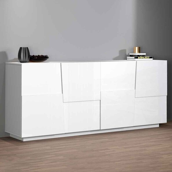 Pendleton High Gloss Storage Cabinet With 4 Doors In White