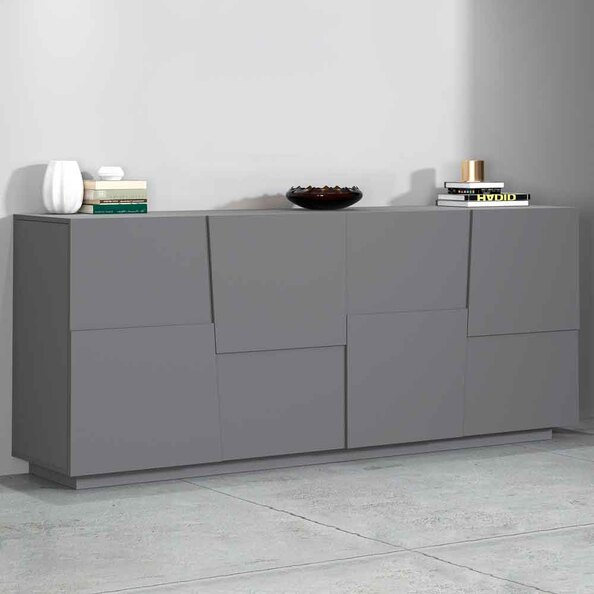 Pendleton Wooden Storage Cabinet With 4 Doors In Matte Anthracite