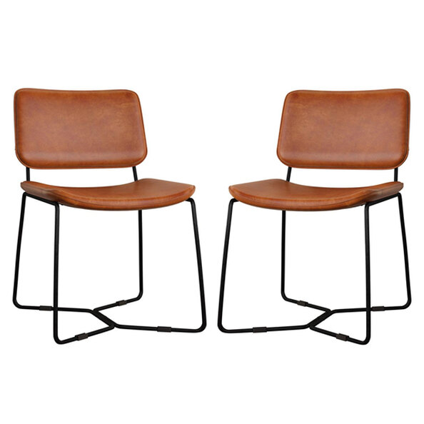 Pensford Bruicato Genuine Leather Dining Chairs In Pair