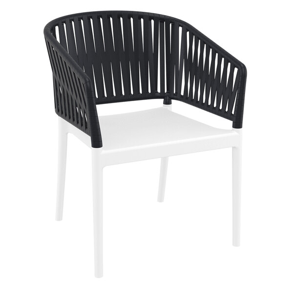 Penwell Polypropylene Outdoor Armchair In White And Black