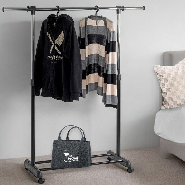 Peoria Metal Coat Stand In Chrome And Black
