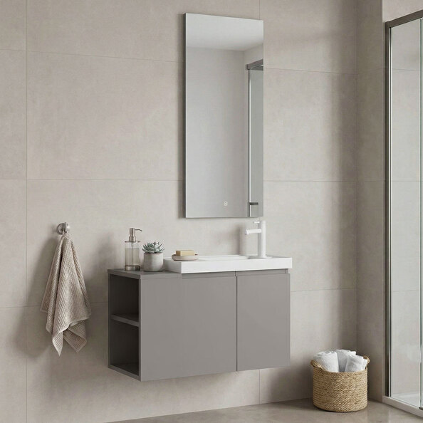 Perla Wooden Bathroom Furniture Set in Matte Mink